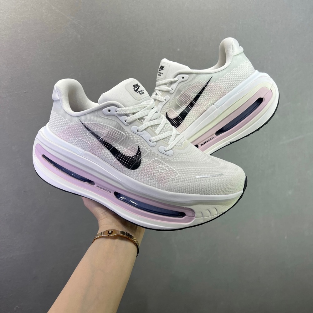 Nike Women’s White Sneakers with Light Pink and Black Accents